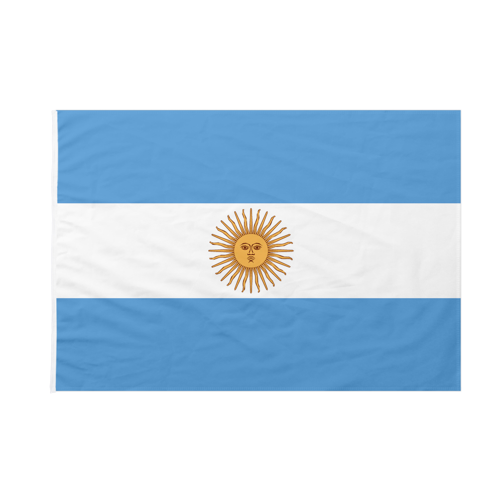 Bandiera Argentina 150x85 Cm - Oedim - Poliestere 110g Con Doppi Occhielli Metallici E Cuciture Di Rinforzo
