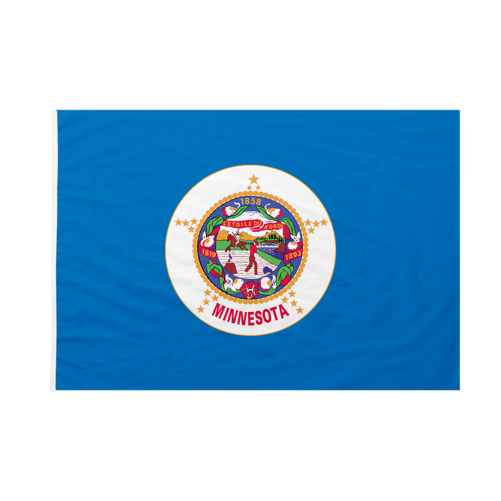 Nylon / 3' x 5' Historic Minnesota State Flag - 100% Made in USA Nylon / 3' x 5' Historic Minnesota State Flag - 100% Made in USA