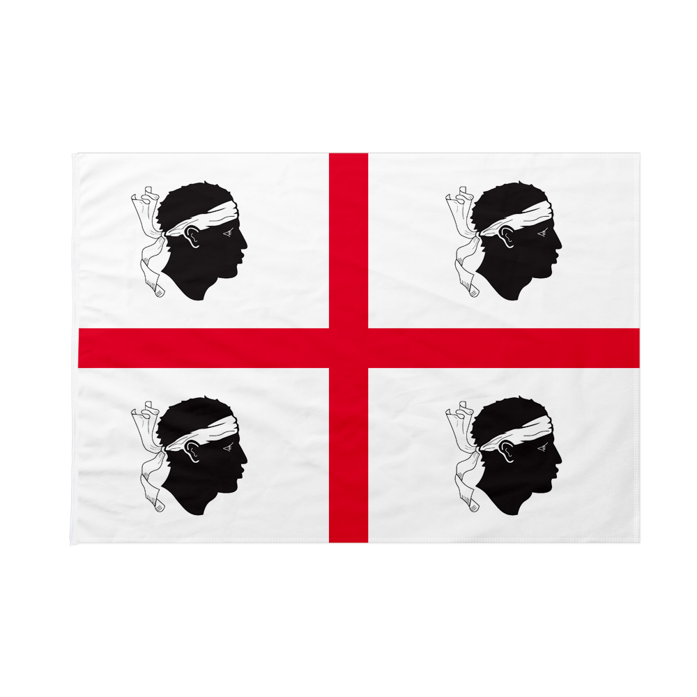 Bandierina Da Tavolo Sardegna 15x10cm - AZ Flag, In Poliestere Con Asta E Base Nera
