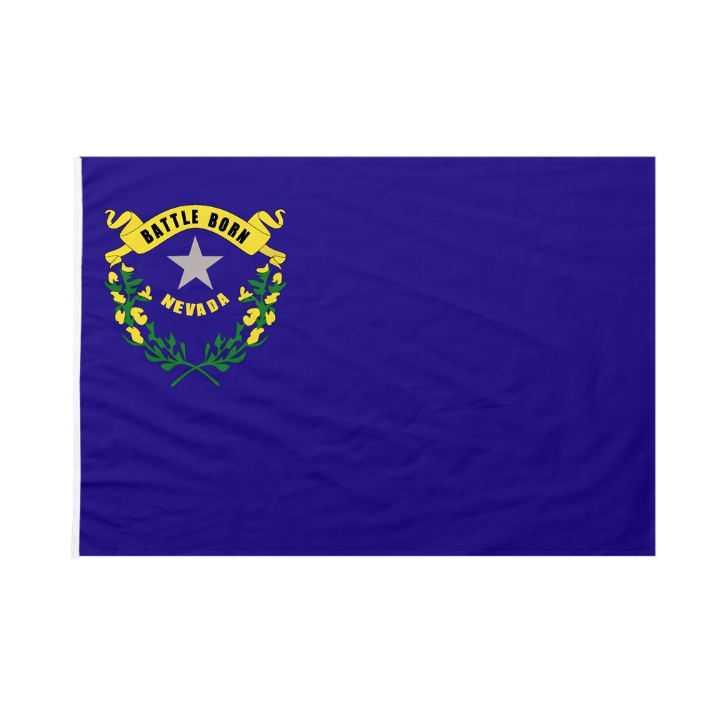Bandera del estado de nevada ee.uu. con grandes pliegues ondeando de