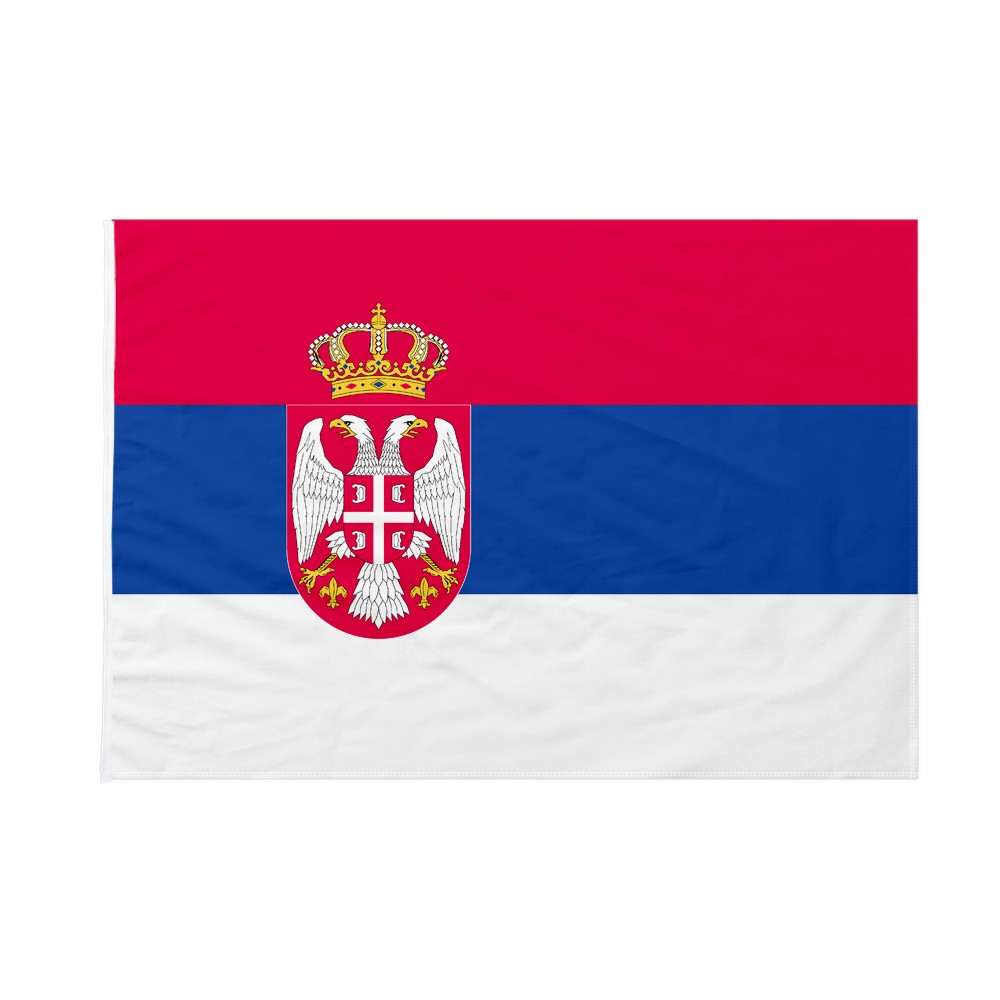 Bandiera Serbia Con Stemma – 150 X 250 Cm – Resistente Per Esterni