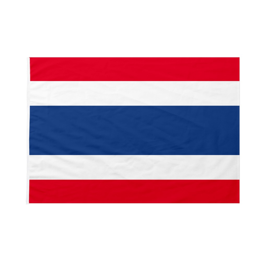 Bandierina Thailandia Da Tavolo 15x10 Cm Con Asta Dorata - Piccola Bandiera Thai Per Decorazione