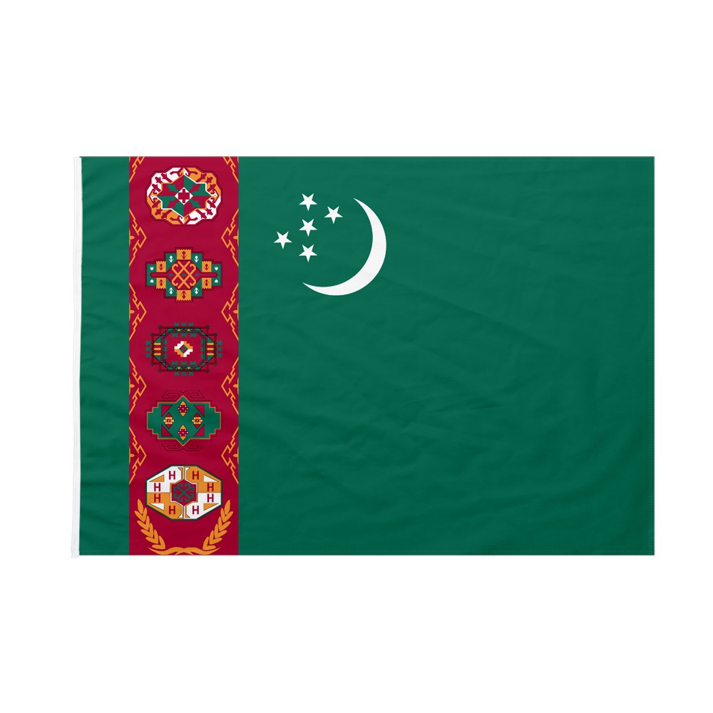 Bandiera Turkmenistan 50x75 Cm Da Bastone