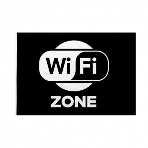Bandiera WiFi Zone nera