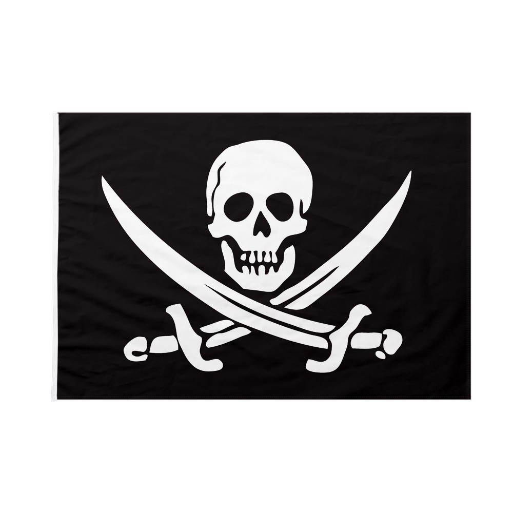 TSMD Bandiere Dei Pirati Jack Rackham – 12 Pezzi – 21x14 Cm Con Bastone In Legno Da 32 Cm – Decorazione Feste Halloween